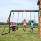 preview thumbnail 7 of 11, Backyard Discovery Highlander Cedar Wood Swing Set, 3-Story Clubhouse - 15'5" x 15'6"