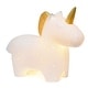 preview thumbnail 8 of 8, 9.01" Whimsical Ceramic Glowing Unicorn Light, for Home Décor, Nightstand, End Table, Entryway, Bookshelf, Kid's Room, White