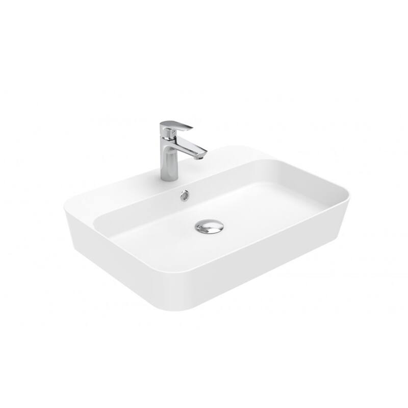WS Bath Collections Lago 061 Lago 23-5/8" Rectangular Ceramic Vessel - Glossy White