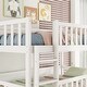 preview thumbnail 5 of 14, Twin over Twin over Twin Size Wood Bunk Bed with Ladders, Guardrails