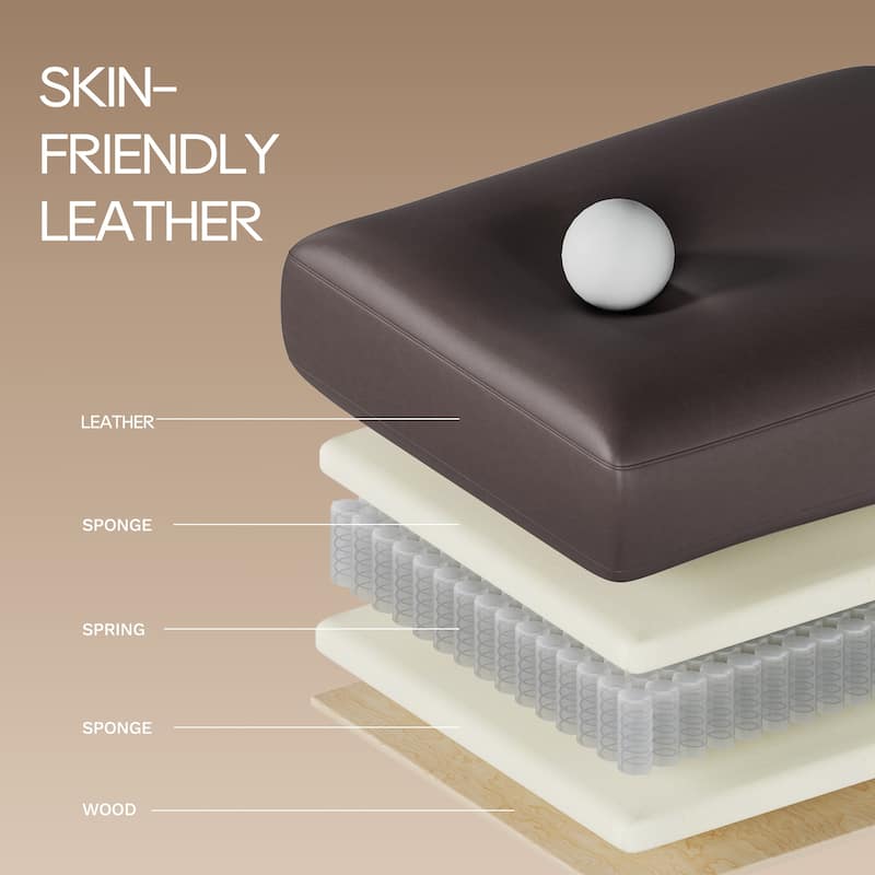 Premium Leather Swivel Recliner Chair with Rocking Motion Wide Seat Thick Cushioned Back