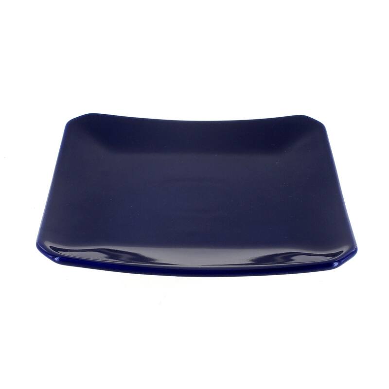 Blue Rose Polish Pottery 2040 Zaklady Square Dessert Plate - Cobalt