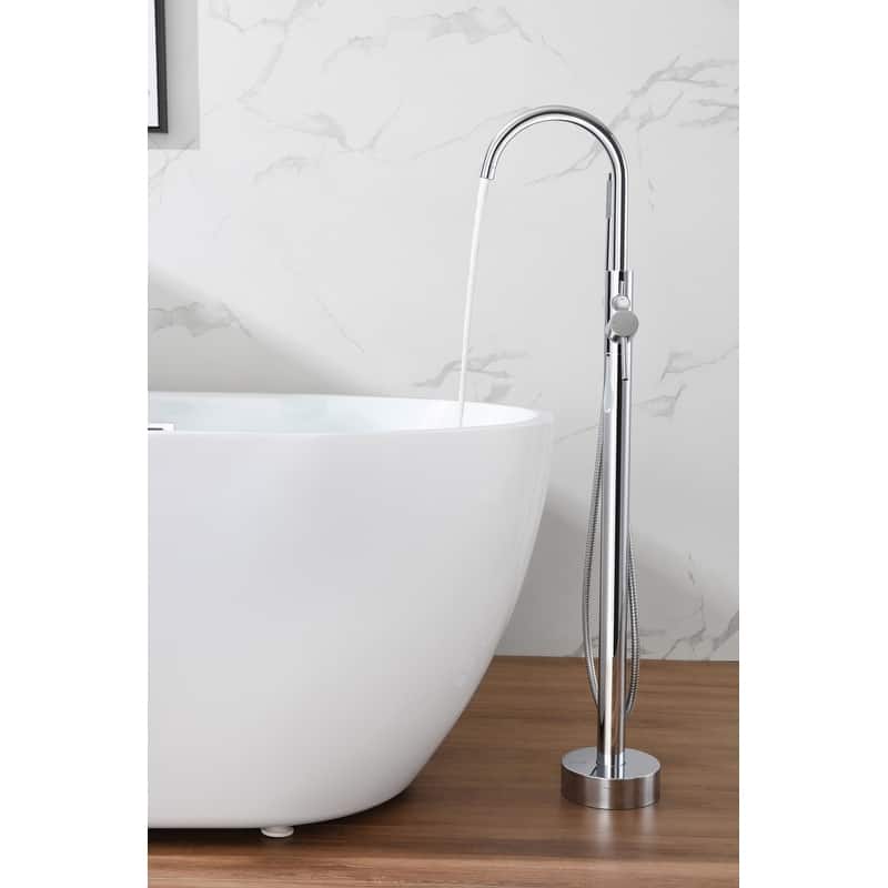 Indigo Home Floor Mounted Roman Tub Faucet with Handshower