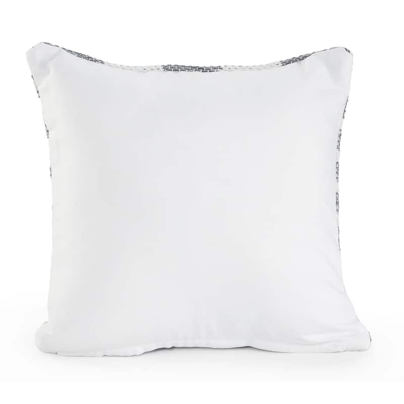 18" Gray and White Geometric Striped Square Throw Pillow
