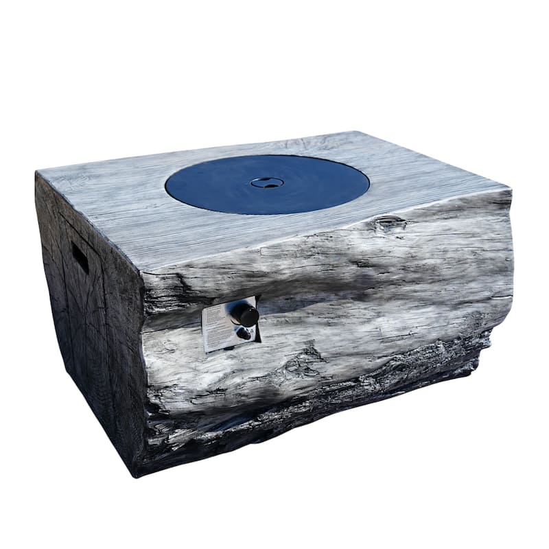 50000 BTU 40" Gray Aluminum Natural Gas Rectangular Fire Pit With Cover