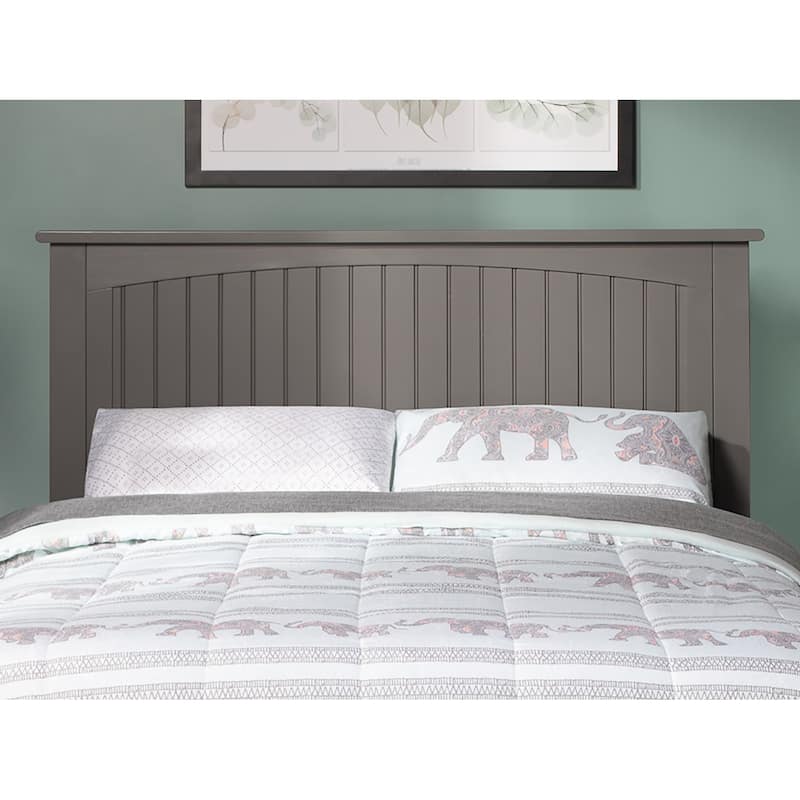 Low Profile Platform Bed - Gray Grooved Panel, Mattress Ready with Slat Kit & Charger