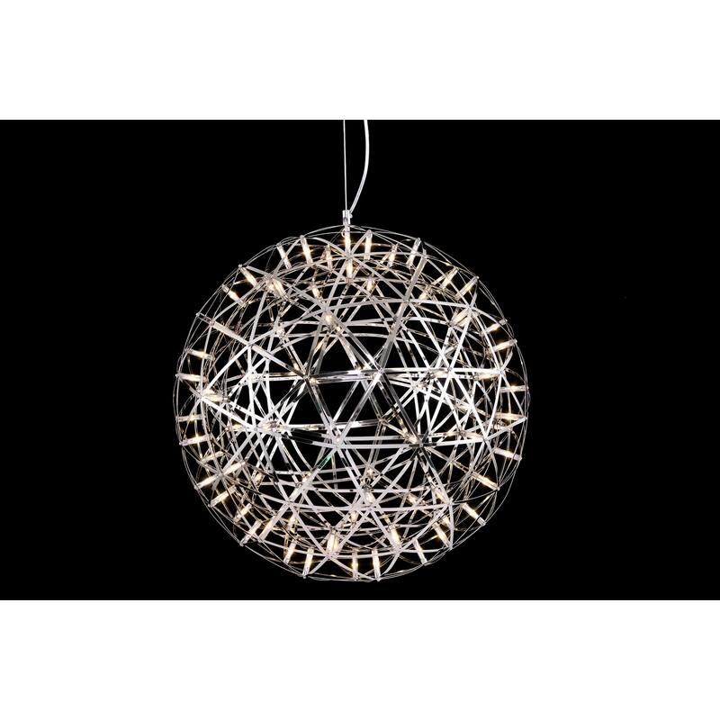92-Light LED Round Chrome Chandelier With Crystal Accents