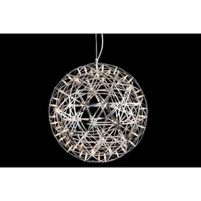 92-Light LED Round Chrome Chandelier With Crystal Accents
