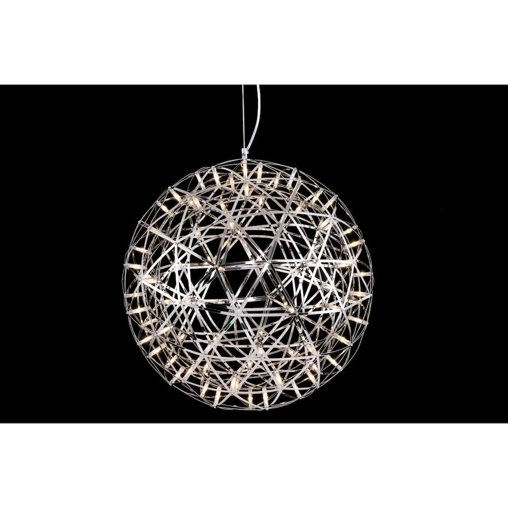 92-Light LED Round Chrome Chandelier With Crystal Accents