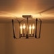 preview thumbnail 18 of 26, French Farmhouse Candle Curved Cage Ceiling Light 14.6in