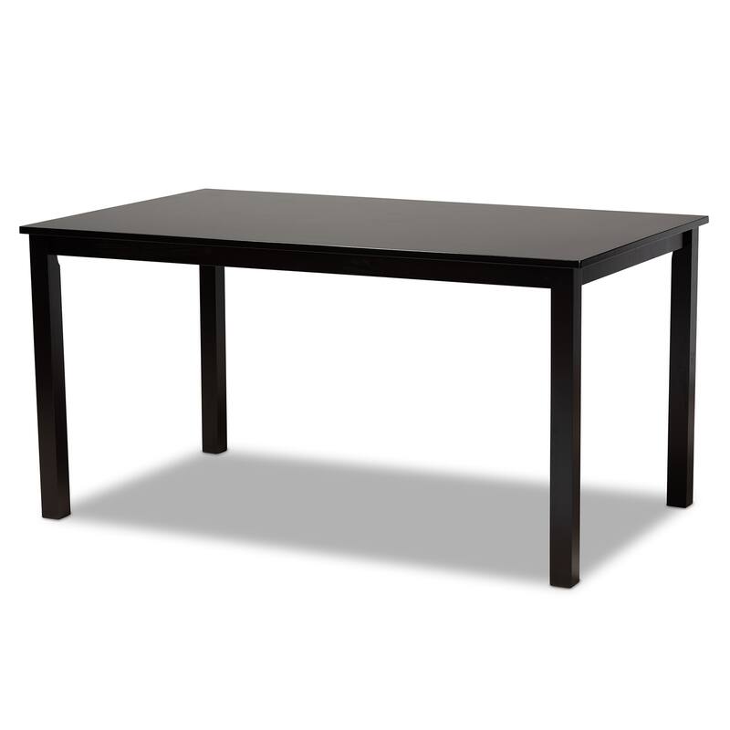 Suvi Modern and Contemporary Oak Wood Dining Set - Sand/Dark Brown
