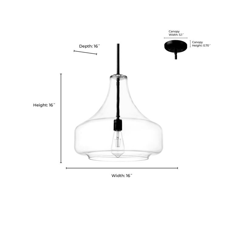 Millennium Lighting Madelynn 1 Light Pendant Fixture - 16 Inch