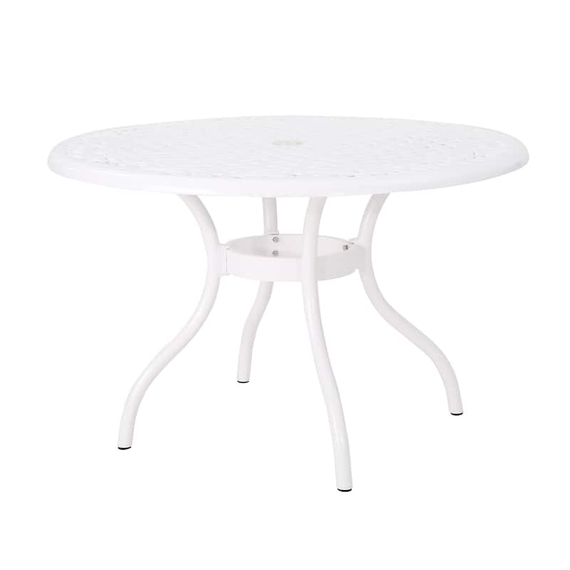Phoenix Outdoor Aluminum White Dining Table by Christopher Knight Home - 30"H x 47.75"W x 47.75"D