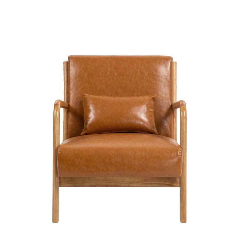 2 Set Mid Century ModernUpholstered Accent Chairs Armchair with Pillow