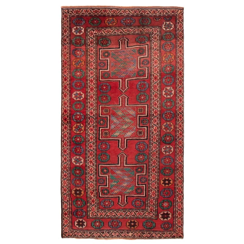 ECARPETGALLERY Hand-knotted Melis Vintage Red Wool Rug - 3'2 x 6'1 - Red - 3'2 x 6'1