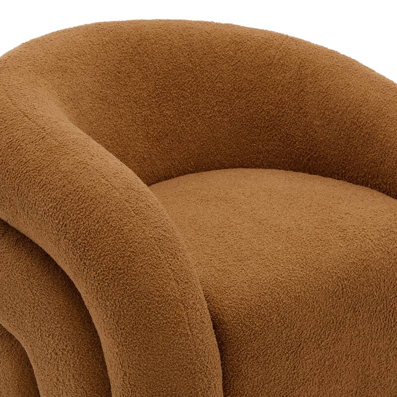 Upholstered Boucle Swivel Accent Chair