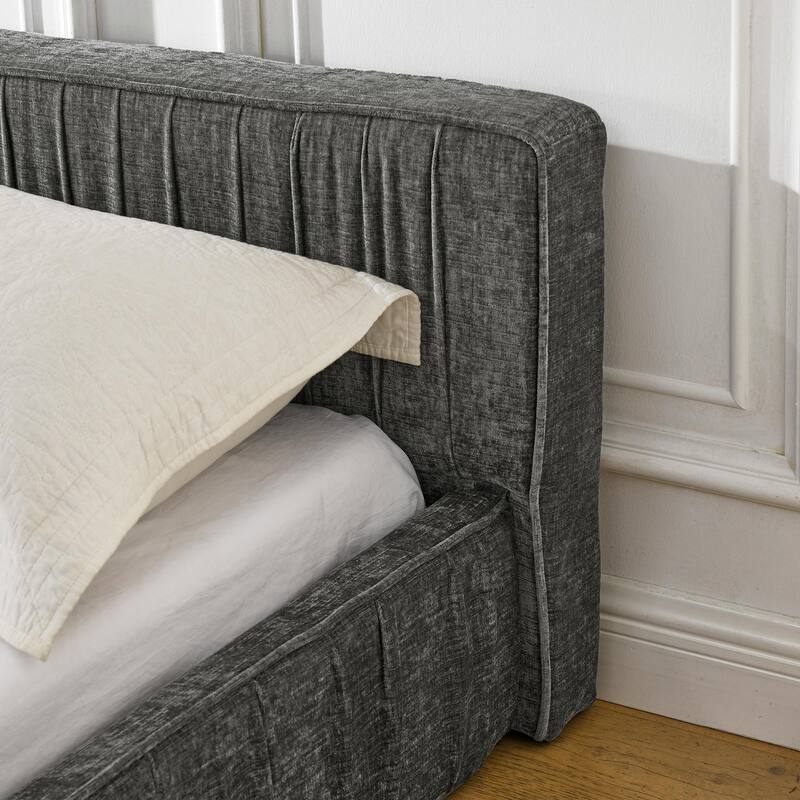 Grounded Queen Size Platform Bed with Headboard and Solid Frame