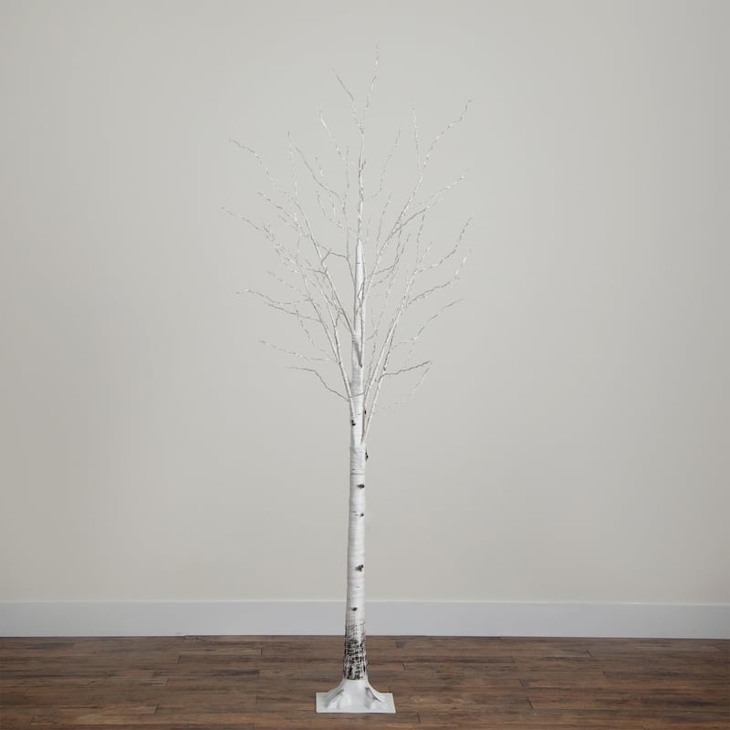 Pre-Lit Birch Artificial Christmas Tree - 7' - Warm White LED Lights