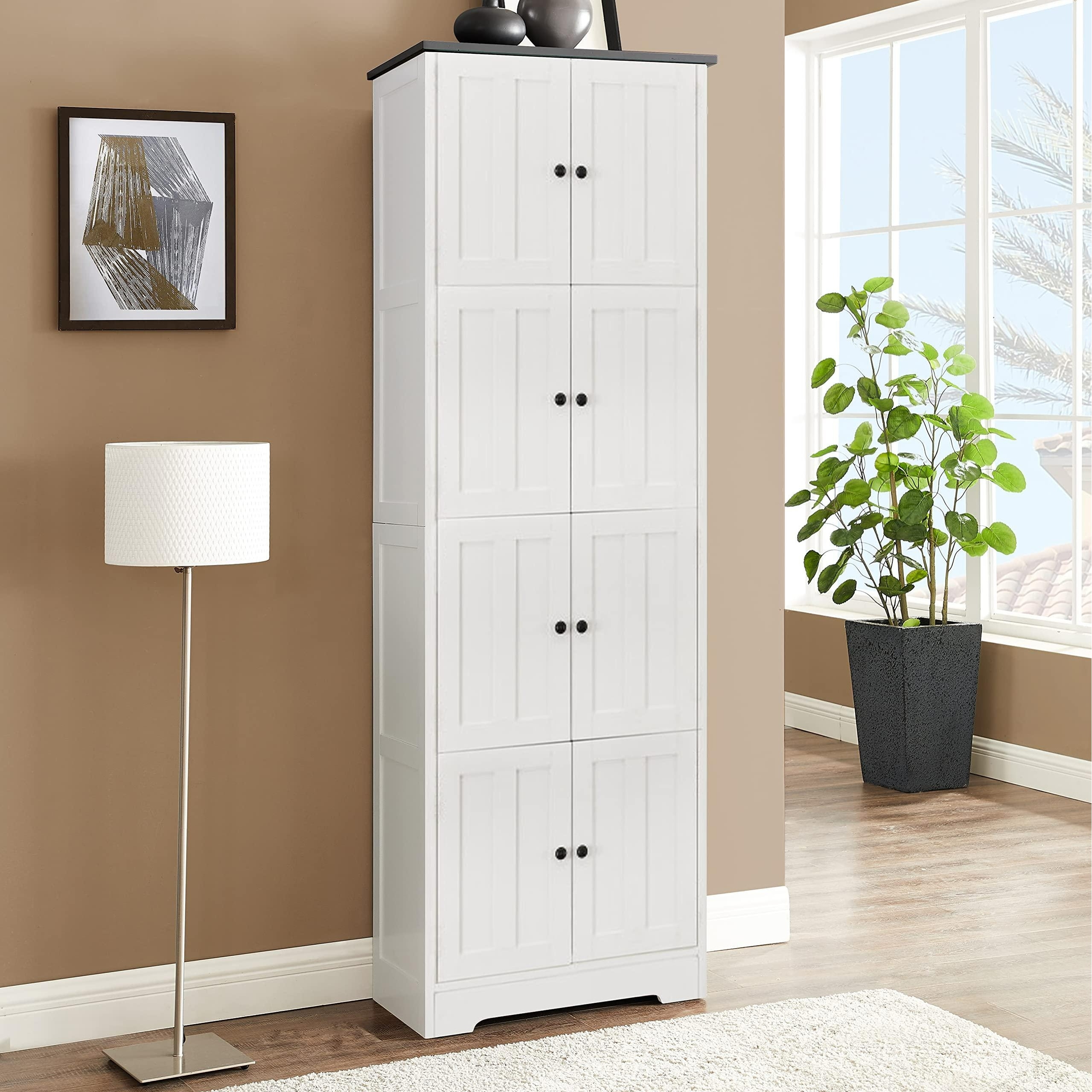 Tall Bathroom Cabinet, Freestanding Storage Cabinet with Drawer and Doors,  MDF Board, Adjustable Shelf - Bed Bath & Beyond - 38260905