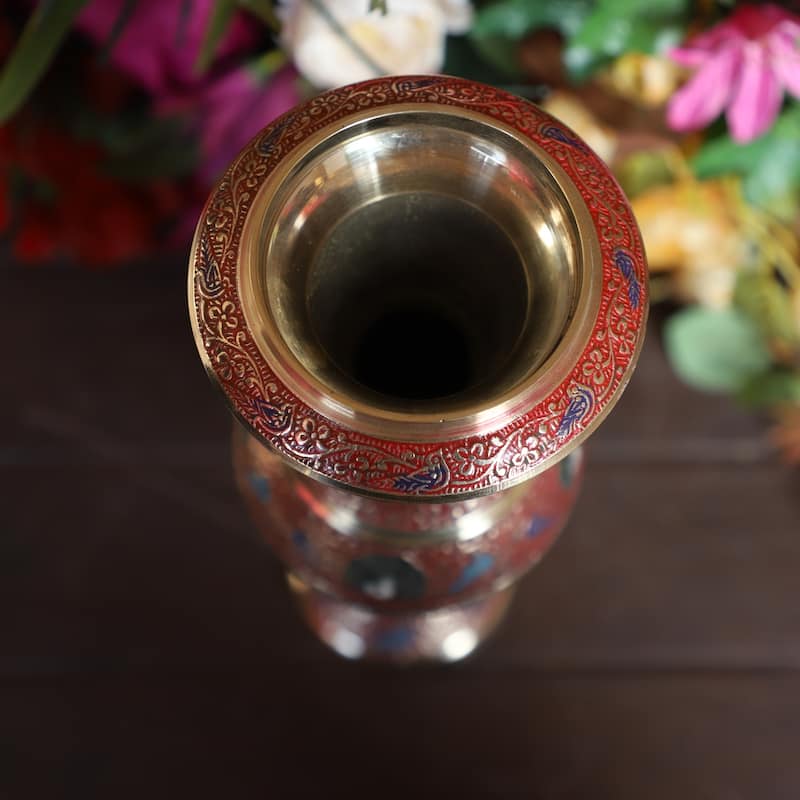 Cottage Handicraft - Brass Metal Flower Vase - 32 cm