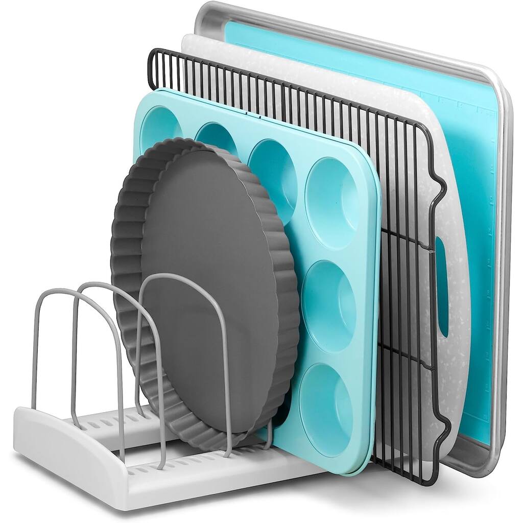 Adjustable Bakeware Rack, Cookie Sheet Baking Pan and Tray Organizer