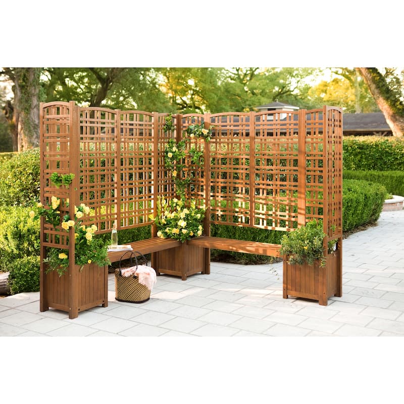 Large 72 in. Outdoor Eucalyptus Wood Privacy Trellis