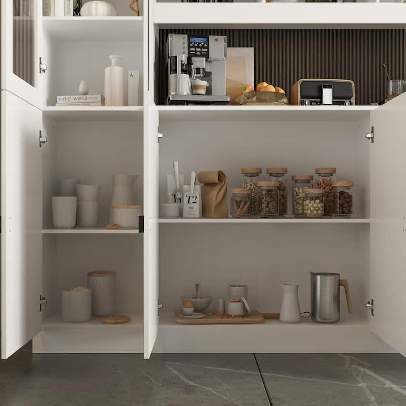 Timechee Combined Bookcase Kitchen Cabinet Display Cabinet Pantry
