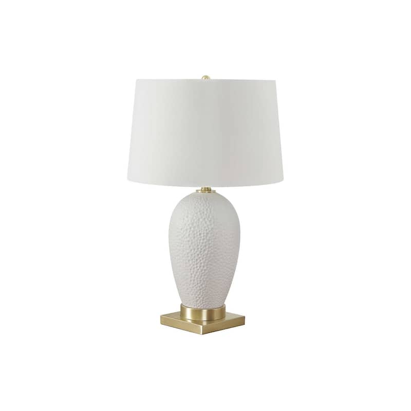Lighting, 26"h, Table Lamp, White Ceramic, Ivory / Cream Shade, Transitional