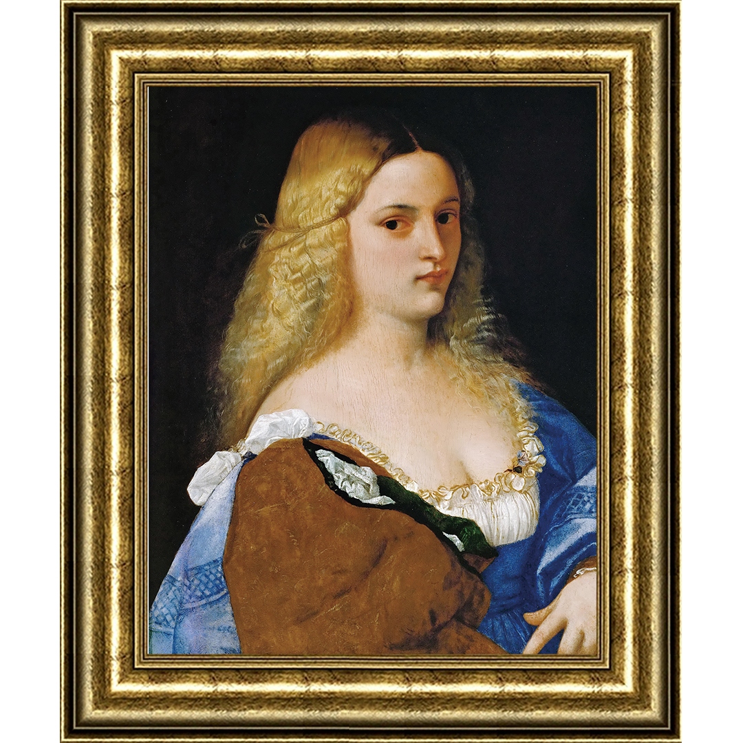 Violante by Tiziano Vecellio Giclee Print Oil Painting Gold Frame Size