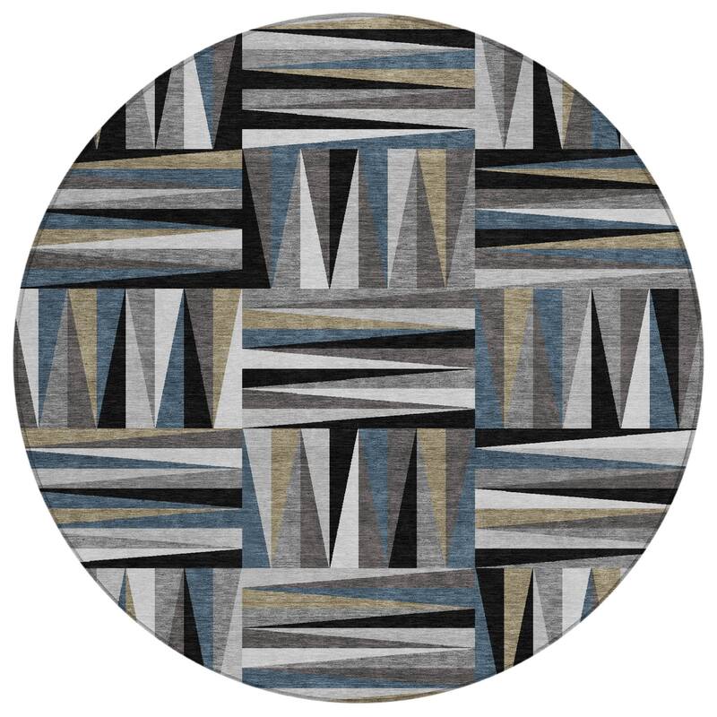 HomeRoots Geometric Transitional Rectangle Outdoor Rug