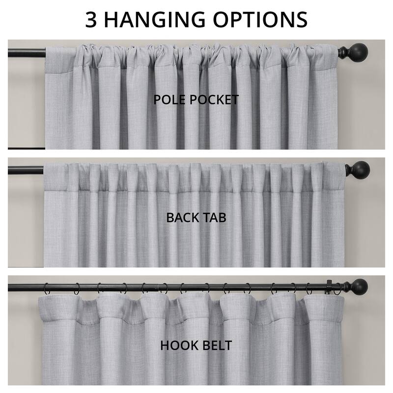 Exclusive Fabrics Textured Faux Linen Extra Wide Room Darkening Curtains for Bedroom & Living Room Curtains (1 Panel)