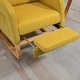 preview thumbnail 26 of 59, High back Upholstered Accent Rocking Chair Nursery Chair With Retractable Footrest