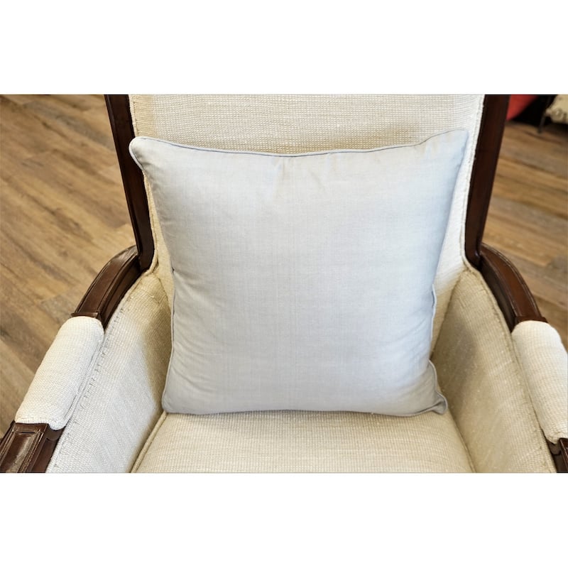 Home&Manor Premium Silk Throw Pillow 18" Light Gray