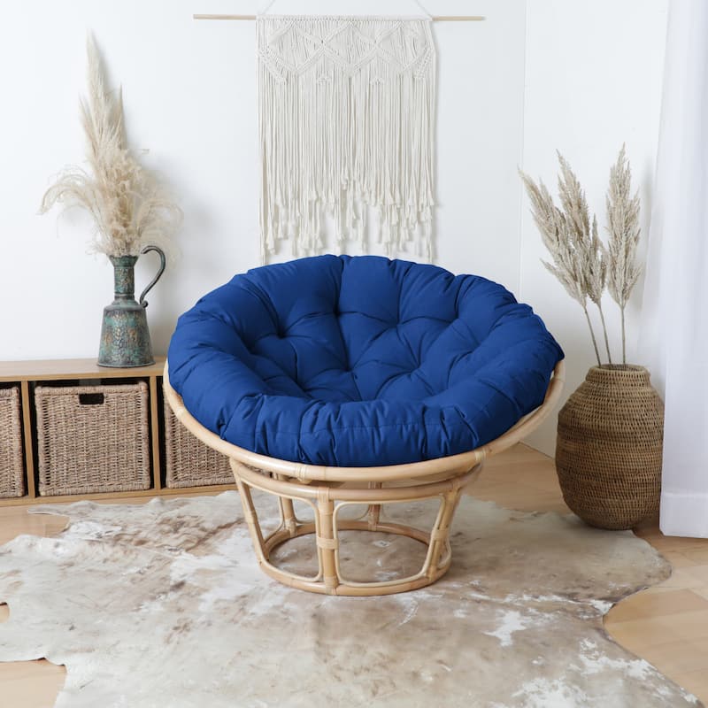 Sorra Home Round Papasan Cushion (Cushion Only) - Blue - 44 x 44 x 4 inches