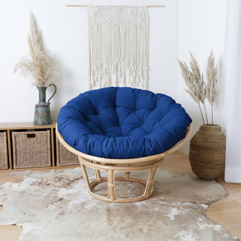 Humble + Haute Round Papasan Cushion - 44 x 44 x 4 inches - Blue