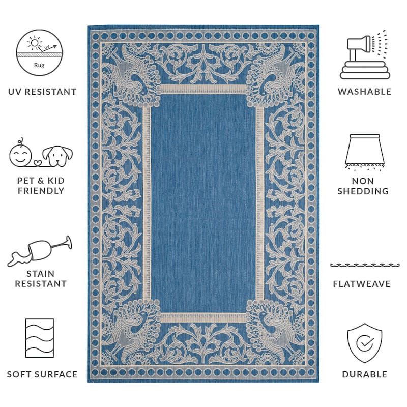 SAFAVIEH Courtyard Kitija Indoor/ Outdoor Waterproof Patio Backyard Rug