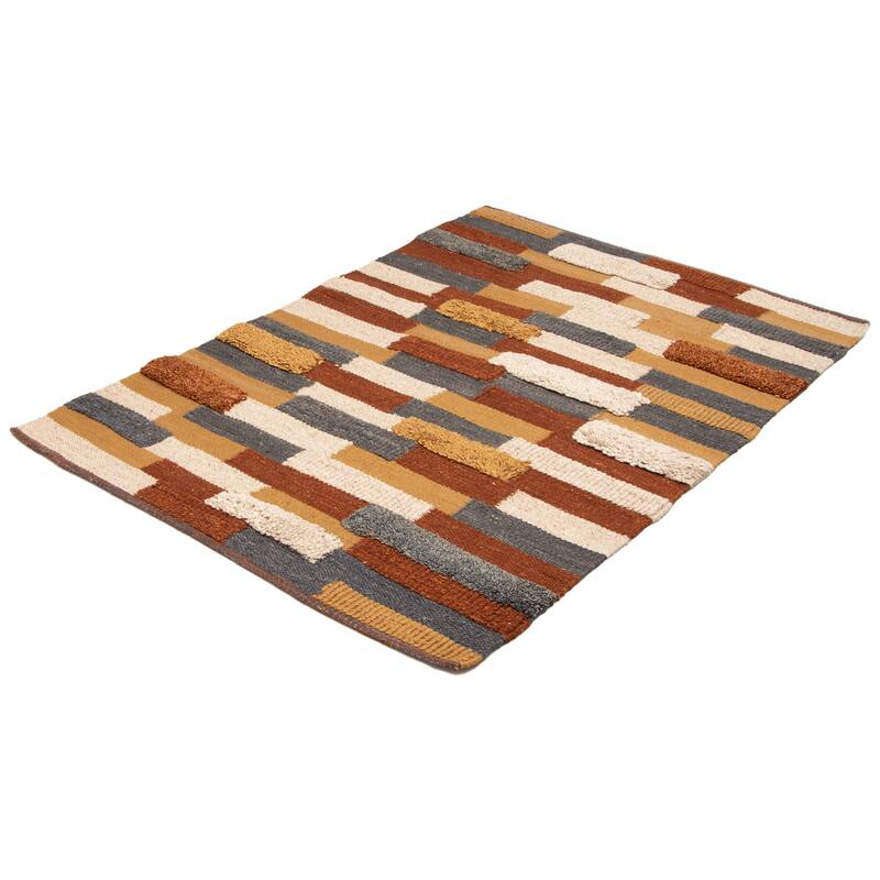 ECARPETGALLERY Braid weave Sienna Brown Wool Rug - 5'9 x 7'11