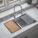 preview thumbnail 11 of 10, Karran Elite WST-28-PK1 Top Mount 33" Double Bowl Stainless Steel Workstation Kitchen Sink