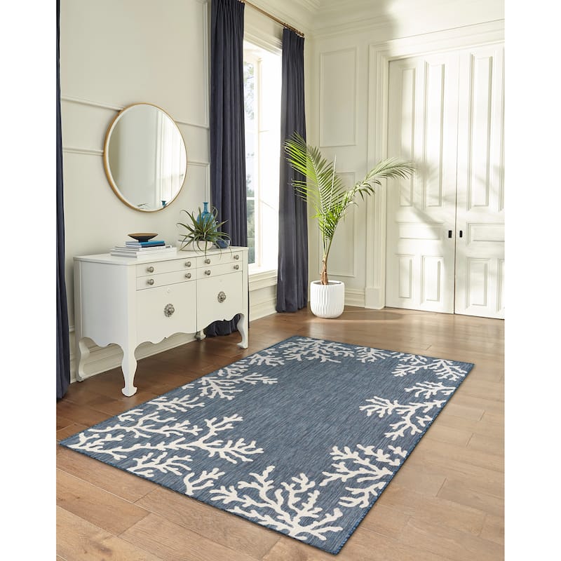 Liora Manne Carmel Coral Border Indoor/Outdoor Area Rug