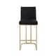 preview thumbnail 3 of 7, Counter Height Barstools Set of 2, Velvet Upholstered Dining Chairs, Black Guest Chair, High Bar Chair with Metal Legs