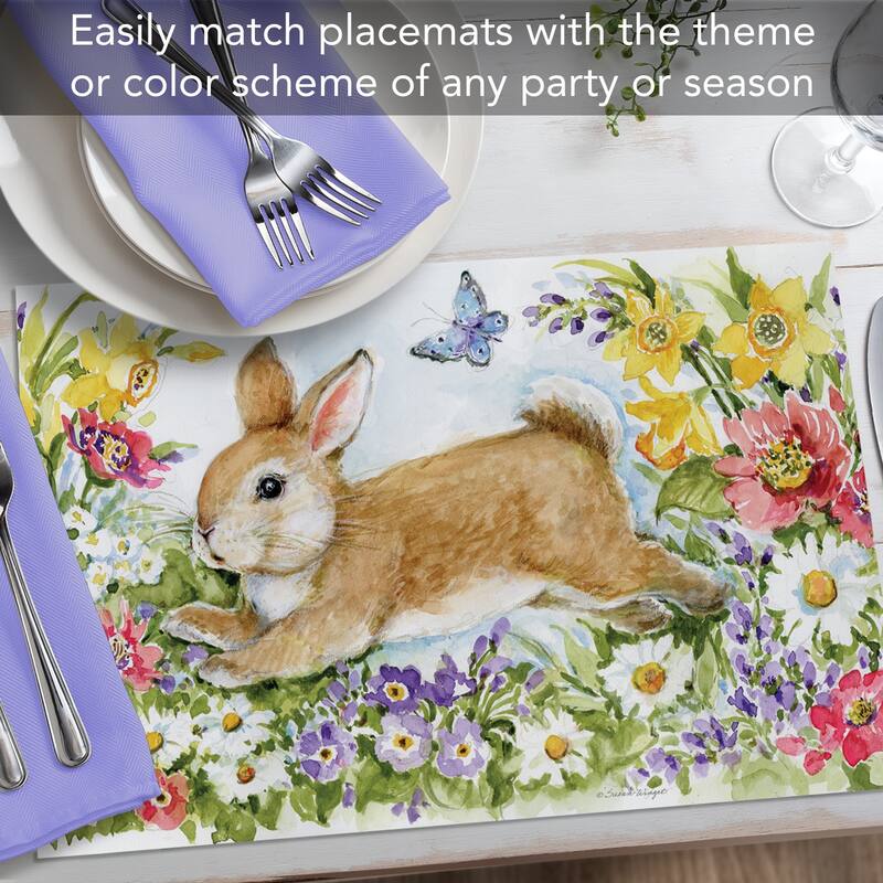 Spring Jump 24 Sheet Reusable Premium Paper Stock Placemats in Resealable Storage Bag Made in The USA 17" x 11"