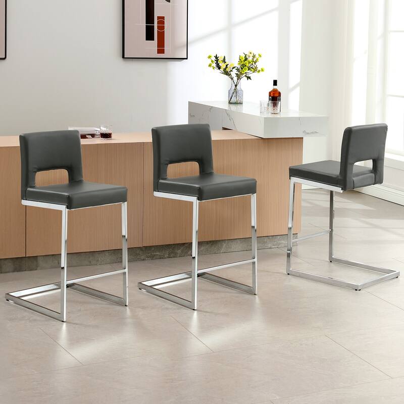26" Counter Height Bar Stools Set of 2/3 with Metal Frame - 18"W x 23"D x 37.6"H