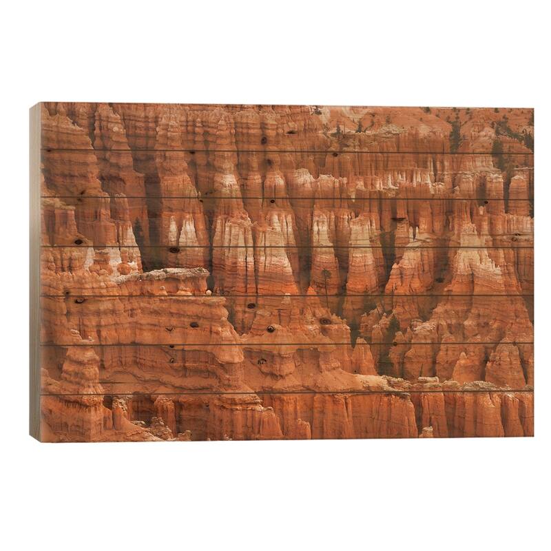 Colorful Hoodoos - Bryce Np Print On Wood by Brian Wolf - Multi-Color - 18x26x1.5