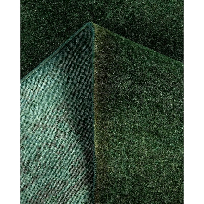 Fine Vibrance One-of-a-Kind Hand-Knotted Runner Rug - Green, 5' 1" x 10' 0" - 5' 1" x 10' 0"