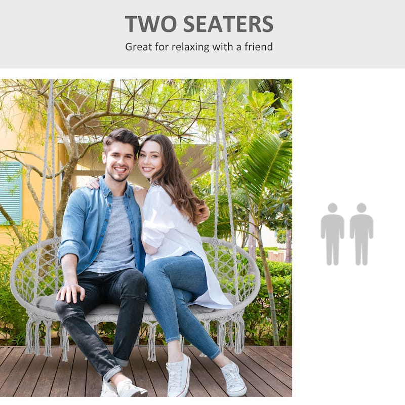 Steel Frame 2-Person Macrame Chair