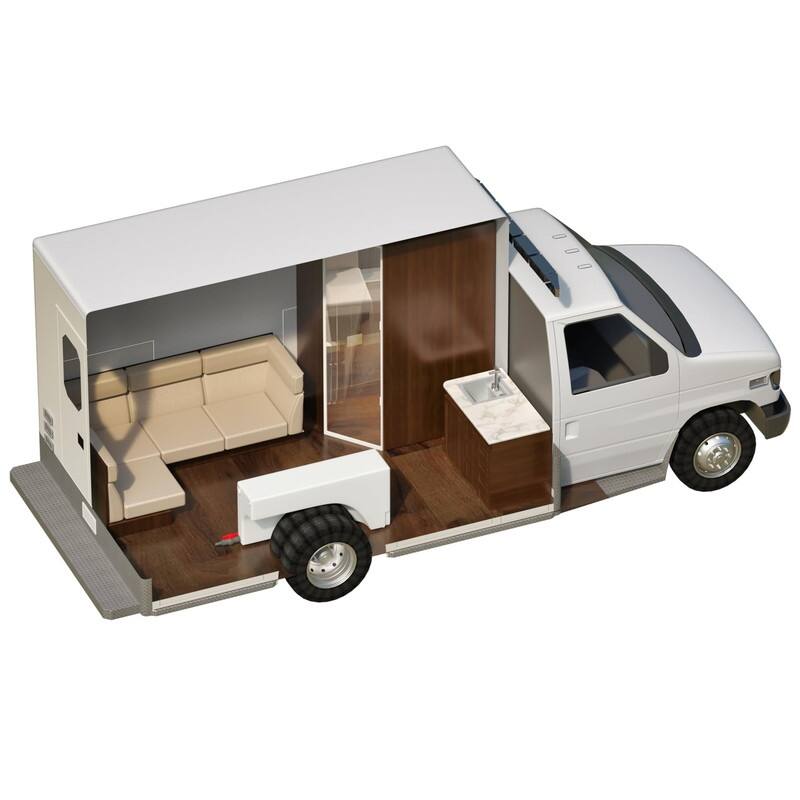 TORVA Sptinter 2500 & Transit 33-Gallon Non-Standard RV Wheel Well Water Tank Tailored for Sprinter 2500 & Transit Vans