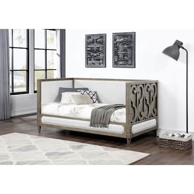 Artesia Tan Fabric & Salvaged Natural Finish Daybed (Twin)