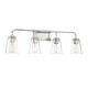 preview thumbnail 10 of 9, Meridian M80045 4 Light 32" Wide Bathroom Vanity Light with Tapered