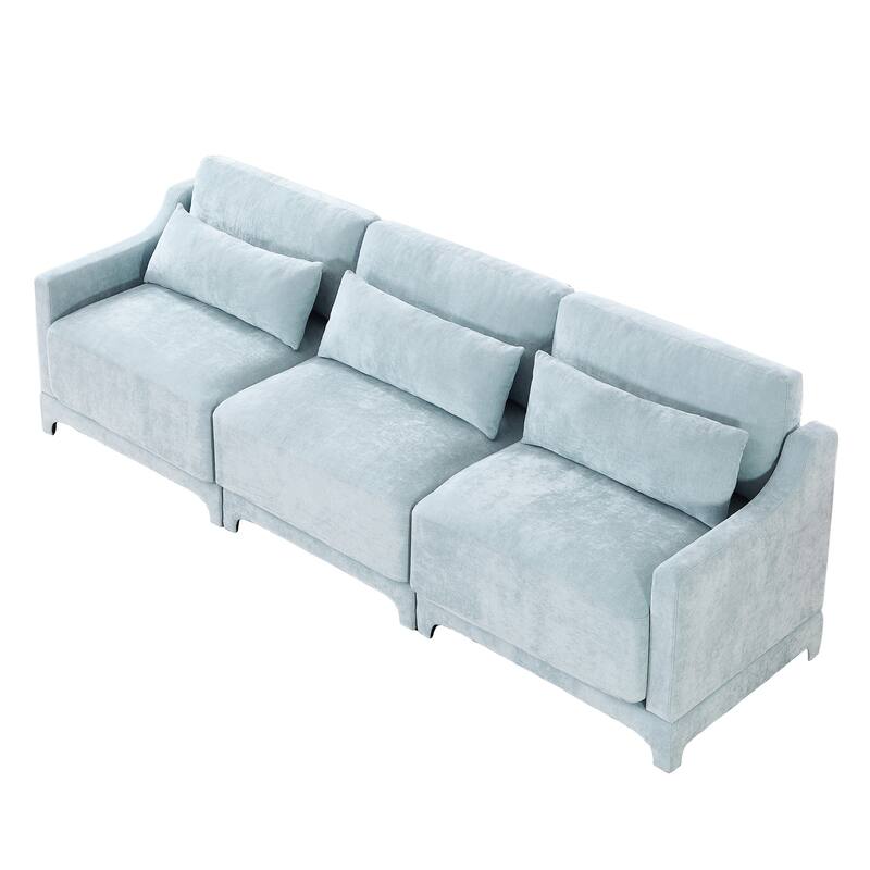 GDFStudio - Calliope Three-Seater Chenille Sofa