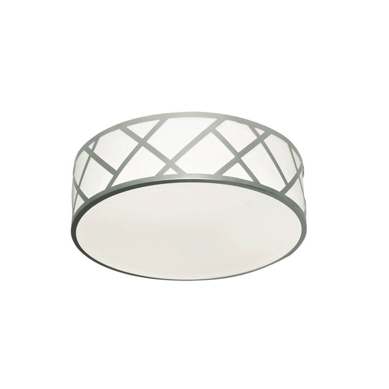AFX Haven 17" Wide LED Flush Mount Drum Ceiling Fixture - 277 - Satin Nickel